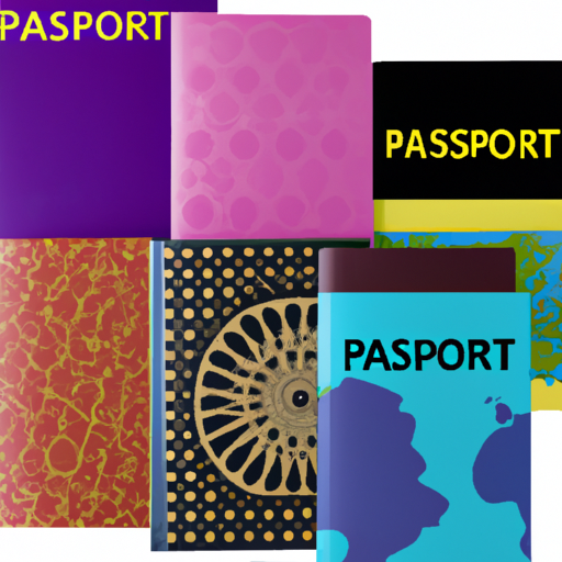 תמונה המתארת מגוון כיסויי דרכונים אופנתיים בצבעים ועיצובים שונים.